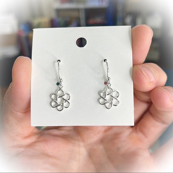 💕Super Cute Sterling Silver Atom Dangle Earrings💕 - Picture 3 of 7